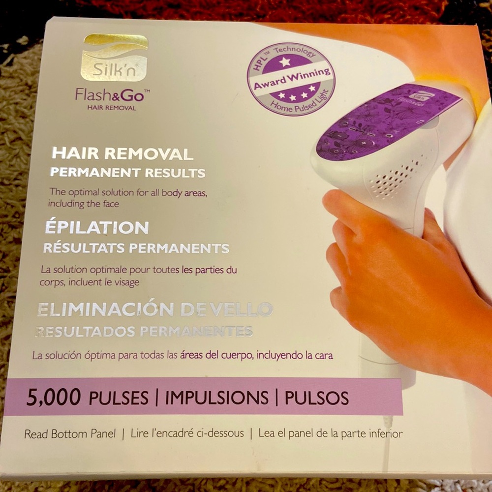 Silk’n Flash & Go hair removal. Plus extra pulse unit plus protective glasses.